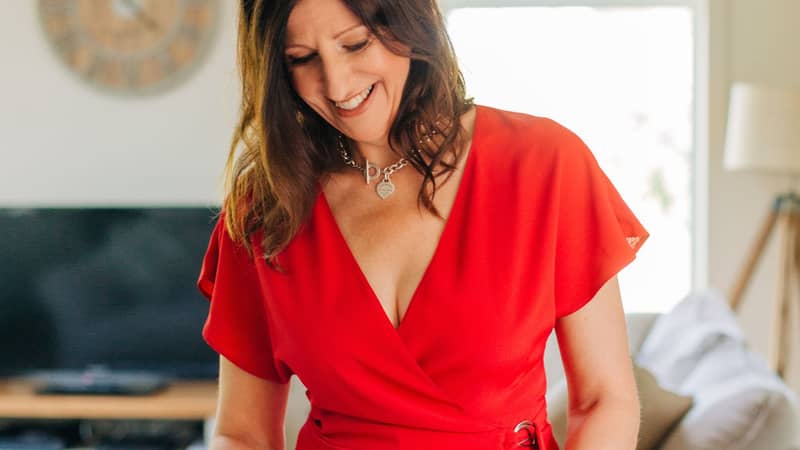 Helen wrapping gift boxes for customers