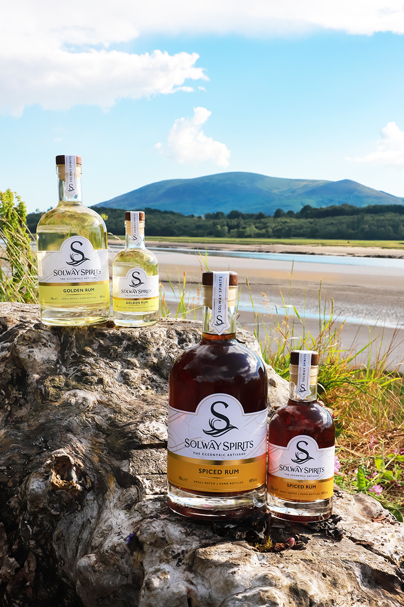 Golden & spiced Rum with Criffle and the solway as the backdrop