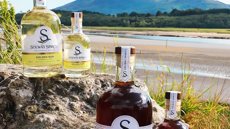 Golden & spiced Rum with Criffle and the solway as the backdrop