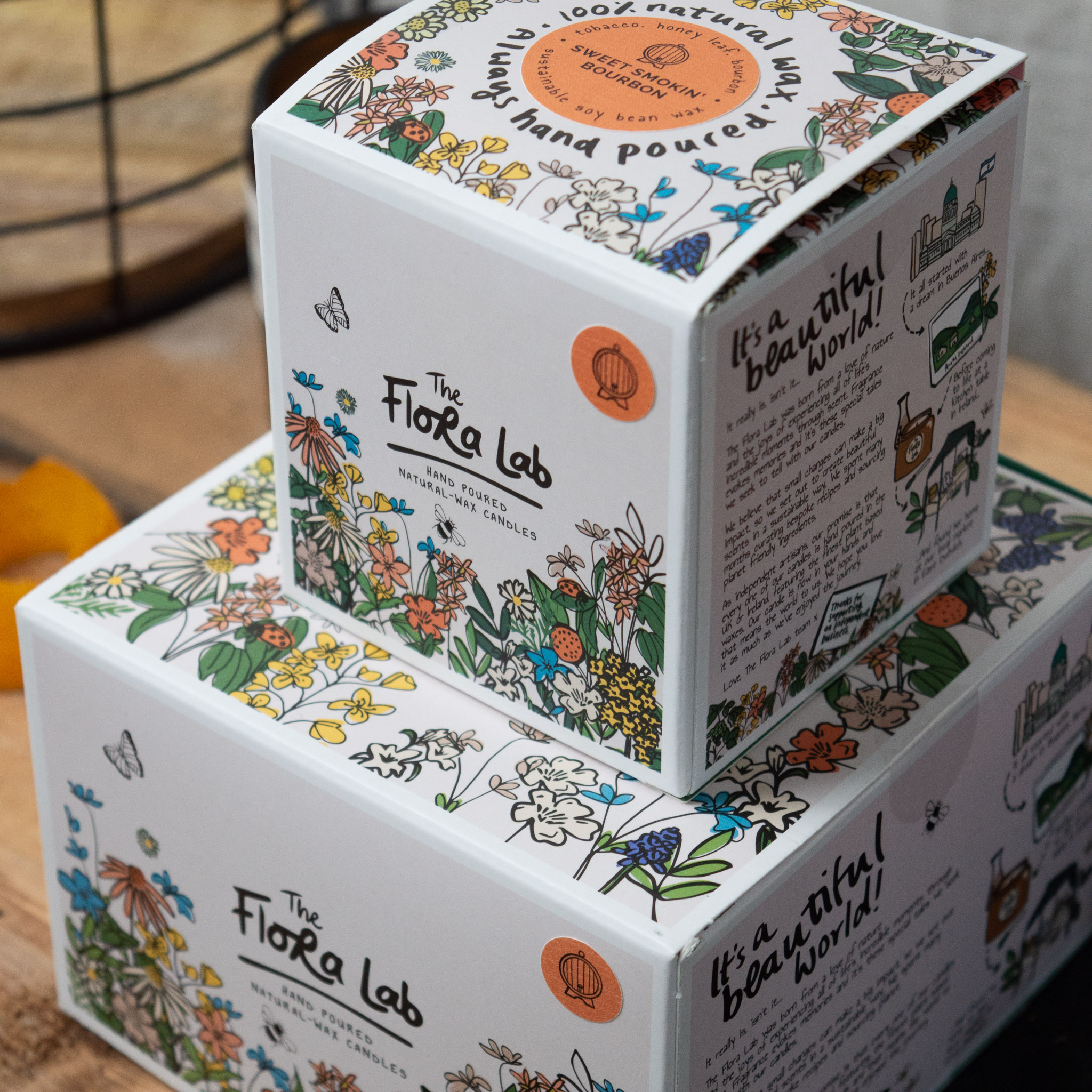 Two Sweet Smokin' Bourbon candles; in both the classic and the large sizes.