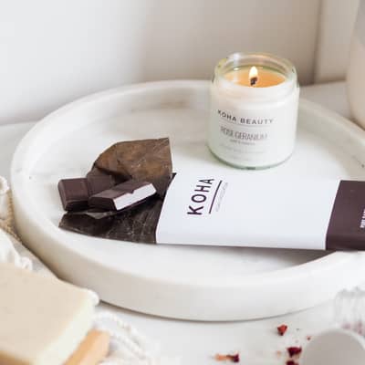 Plastic free premium quality products. Clean Burning soy wax candles fragranced using essential oils and 100% natural soap bars