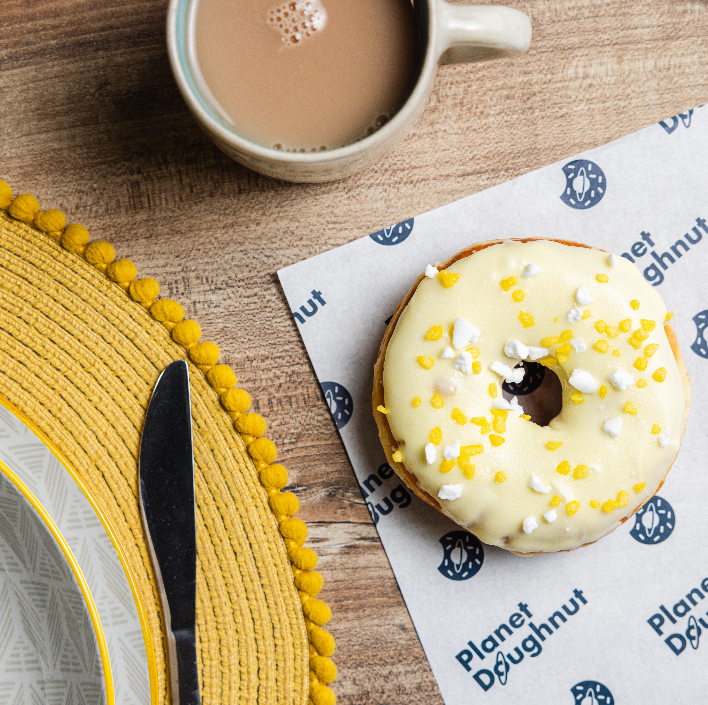 Lemon Ring Doughnut with a cup of tea 