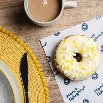 Lemon Ring Doughnut with a cup of tea