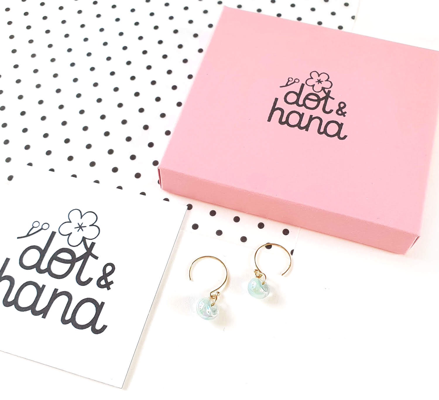 island necklace in Lagoon with packaging