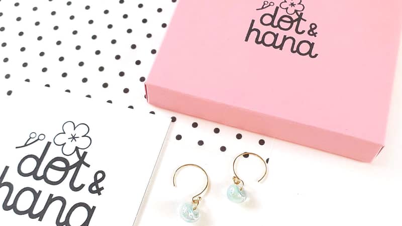 island necklace in Lagoon with packaging