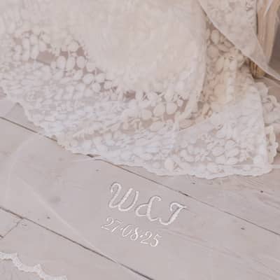 Embroidered wedding veil