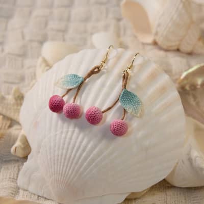 handmade micro-crochet earrings