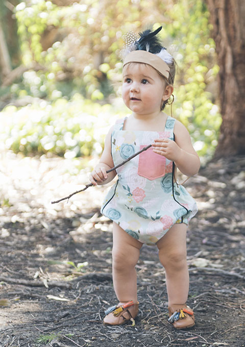 Turquoise Summer Bloom Romper