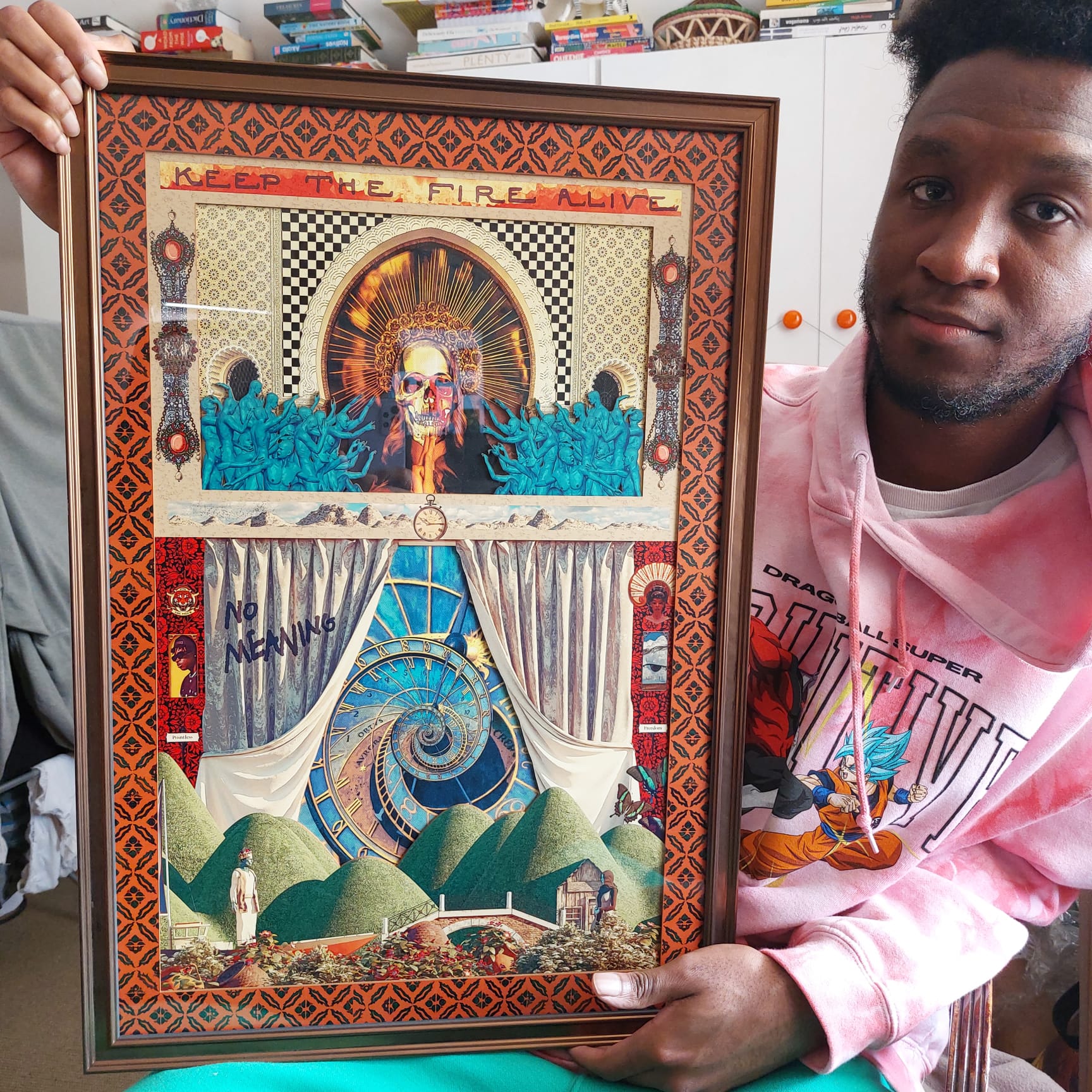 Holding my artwork