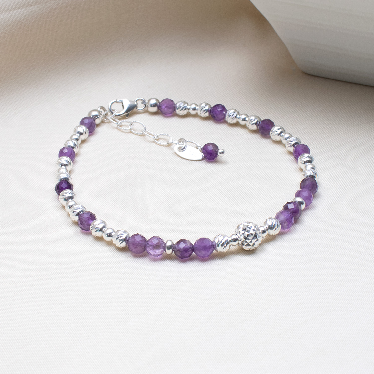 Amethyst Glimmer Braceletersonalised Bracelet