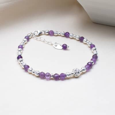 Amethyst Glimmer Braceletersonalised Bracelet