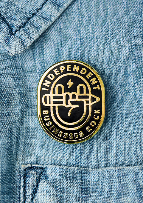 Folio Enamel 'Independent Businesses Rock' Pin