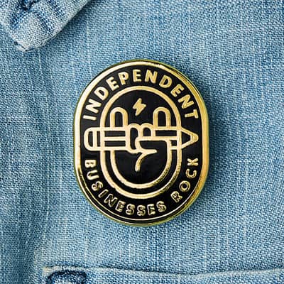 Folio Enamel 'Independent Businesses Rock' Pin