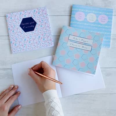 Set Of Three Inspirational Geometric Notebooks