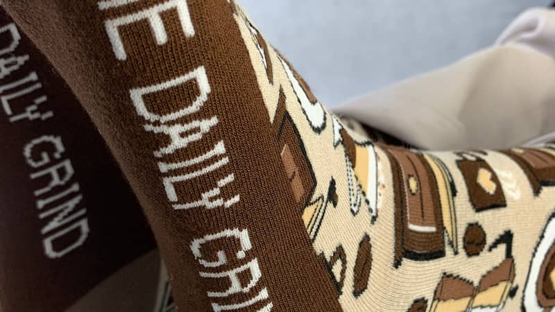 Bamboo coffee socks - the daily grind