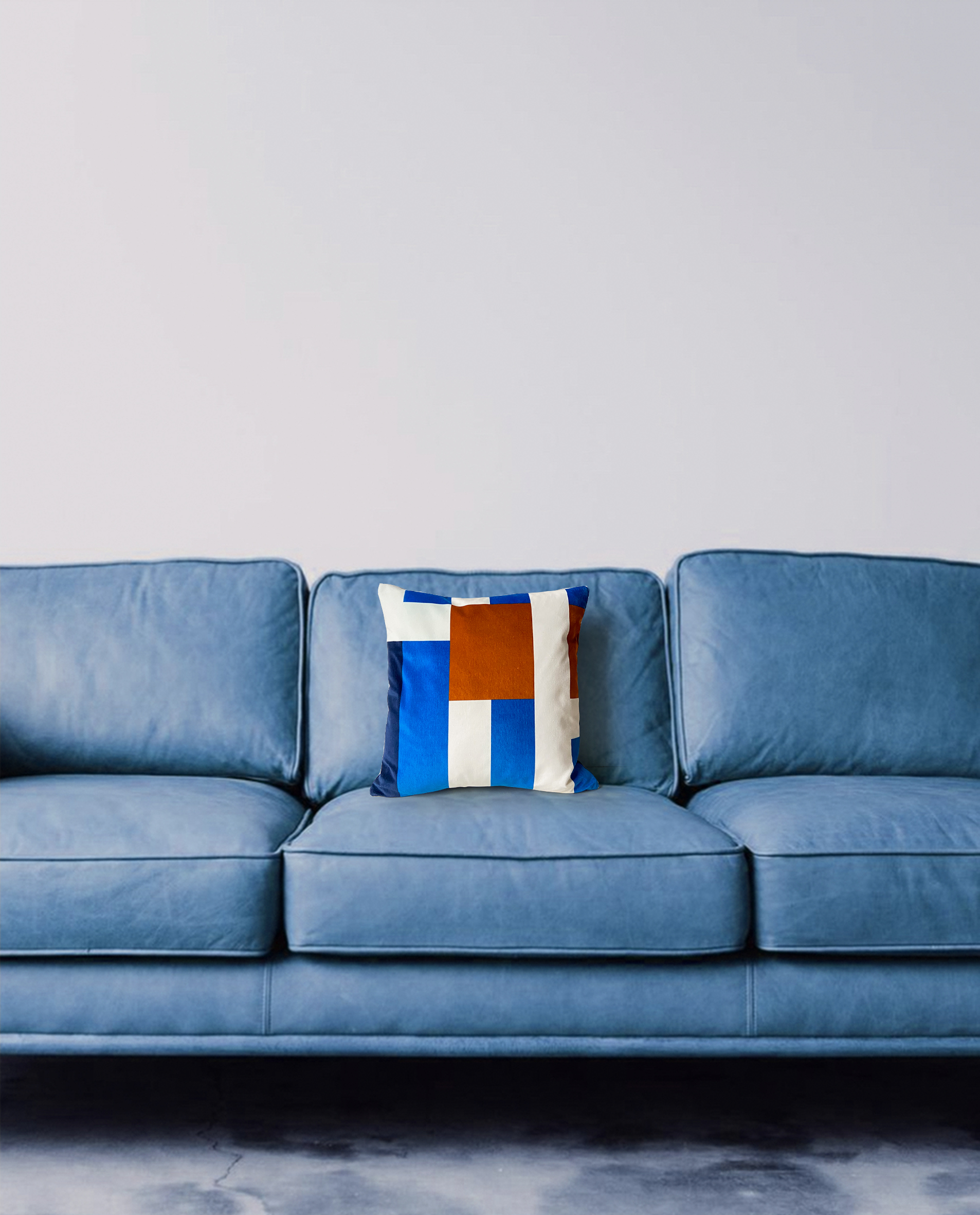 Abe velvet blue cushion