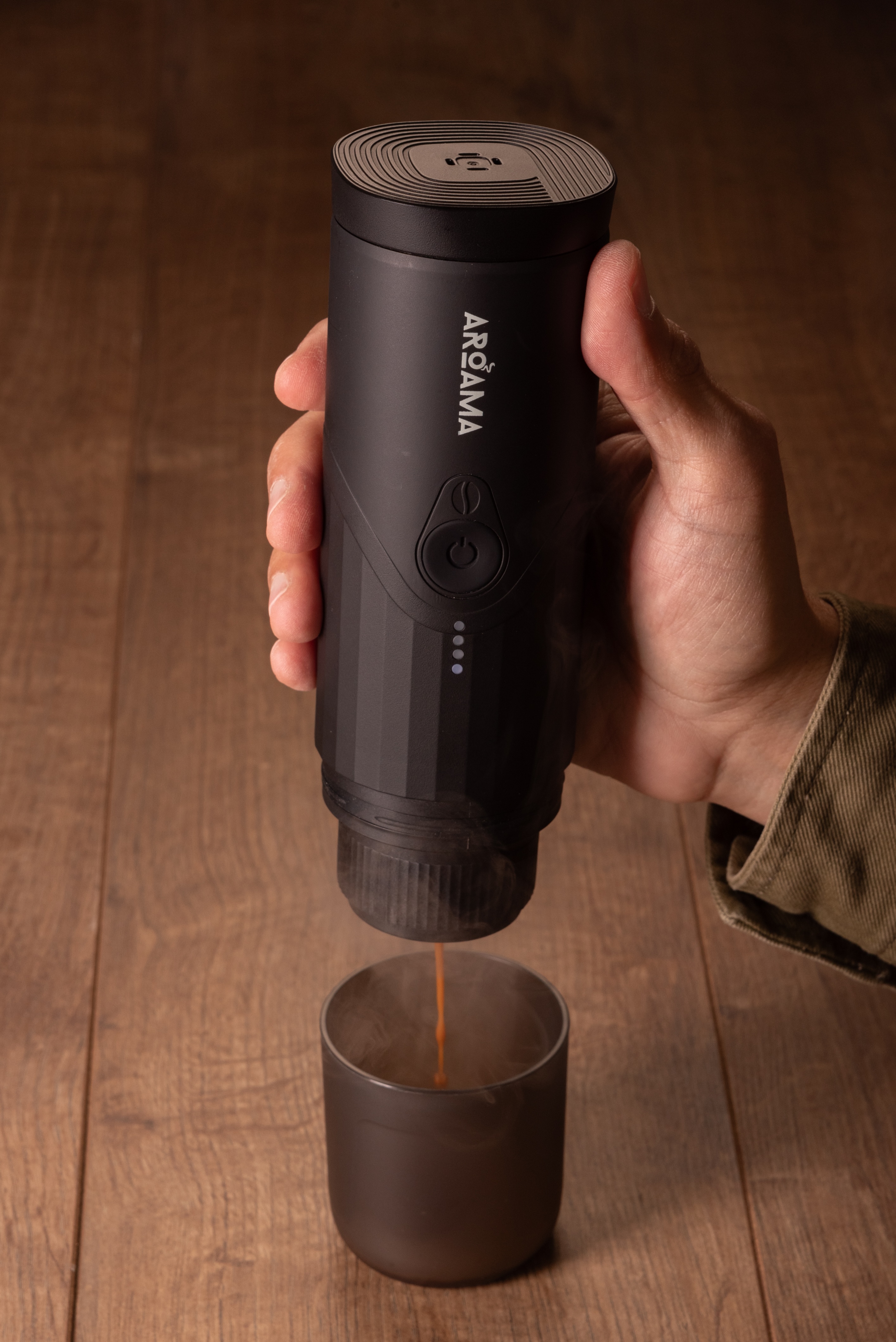 Espresso machine being used at home