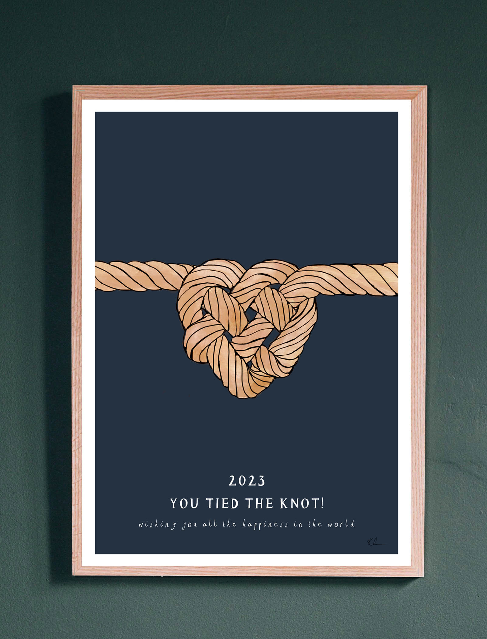 Personalised Tied the Knot Print by Katie Cardew