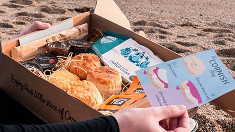 cornish cream tea on beach jam fresh scones clotted cream afternoon tea