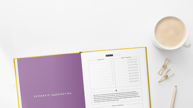 Inside weekly view of This Time Next Year Motivational Planner