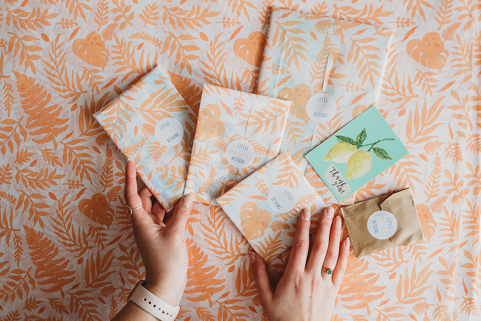 Orders wrapped in tissue paper