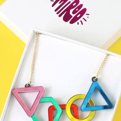 colourful mirrored acrylic necklace