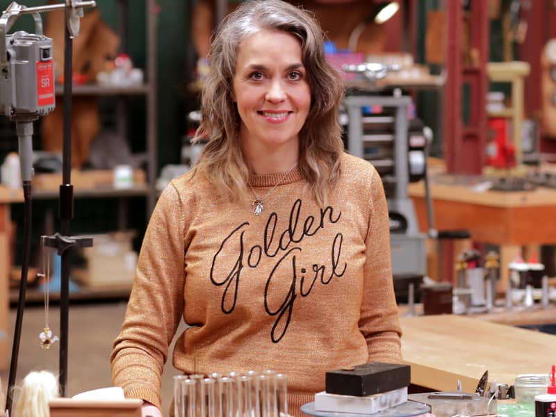 Emma in the All That Glitters Workshop, show presented by Katherine Ryan