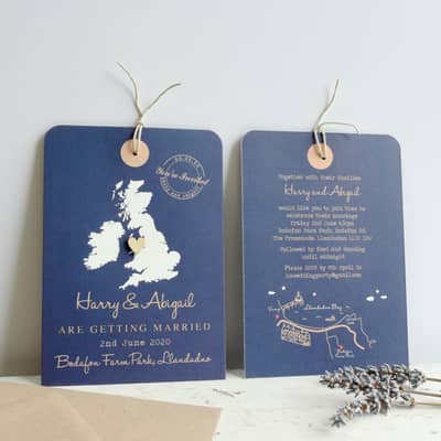 luggage tag save the date