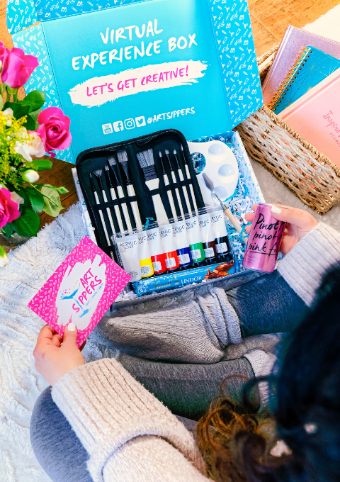 Art Kit, Art Tools, Paint and Sip at home box, ART SIPPERS, Paint & Sip at home, painting class