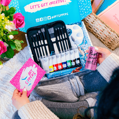 Art Kit, Art Tools, Paint and Sip at home box, ART SIPPERS, Paint & Sip at home, painting class