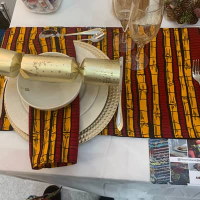Ankara table runner with matching napkins