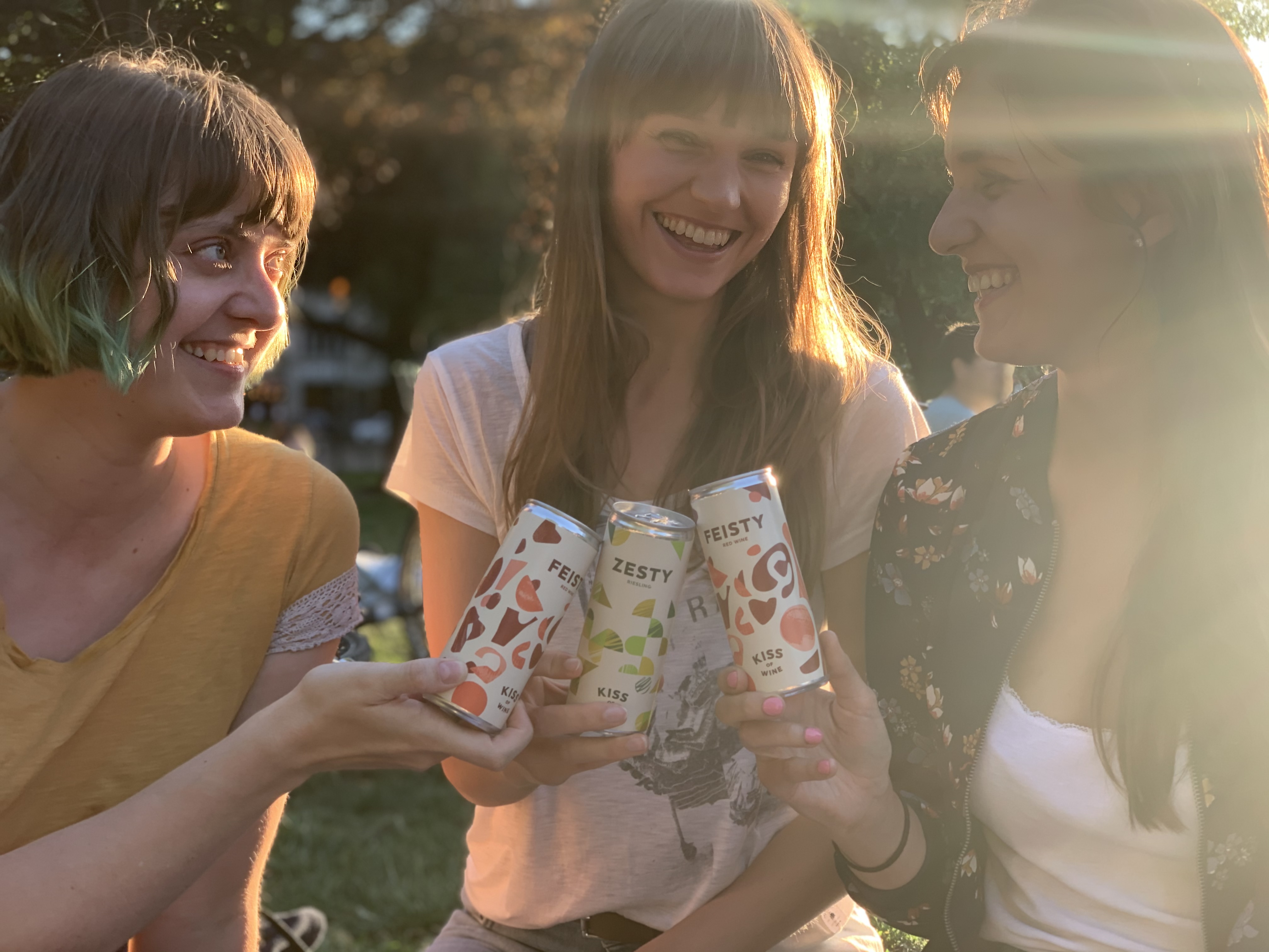 Kiss of Wine, best served: with friends. But also very good alogside picnic food.