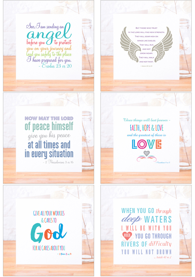 Sample of our Bible verse card range