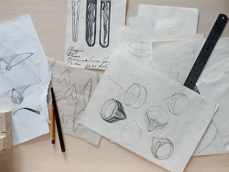 Ring design process ready for casting