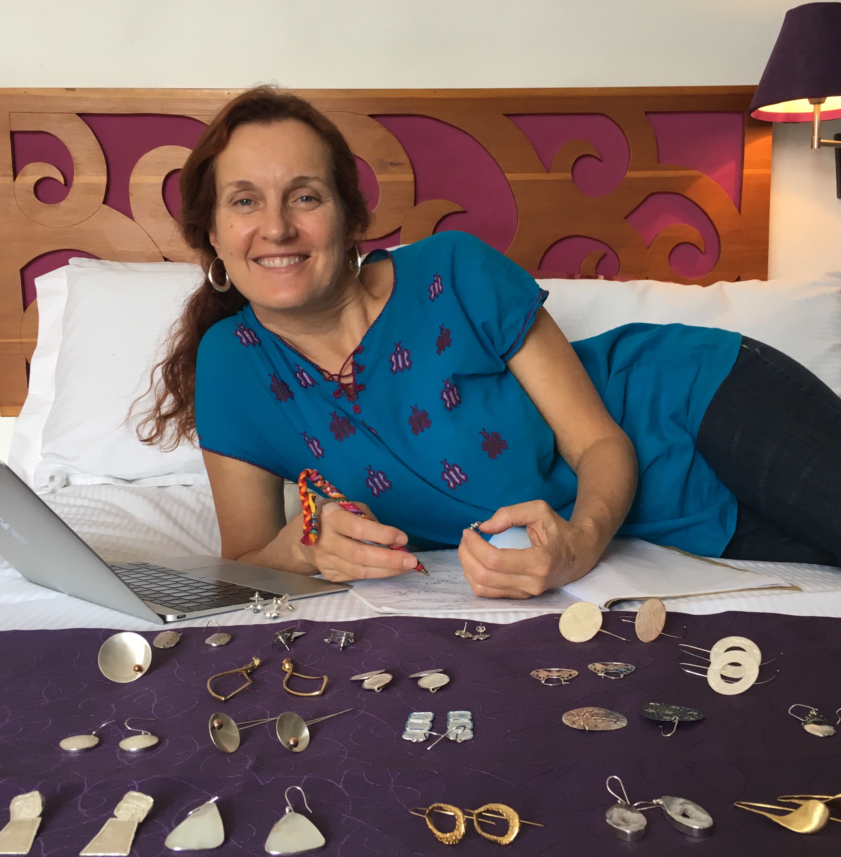 Reviewing all my new samples after a busy day at my workshop