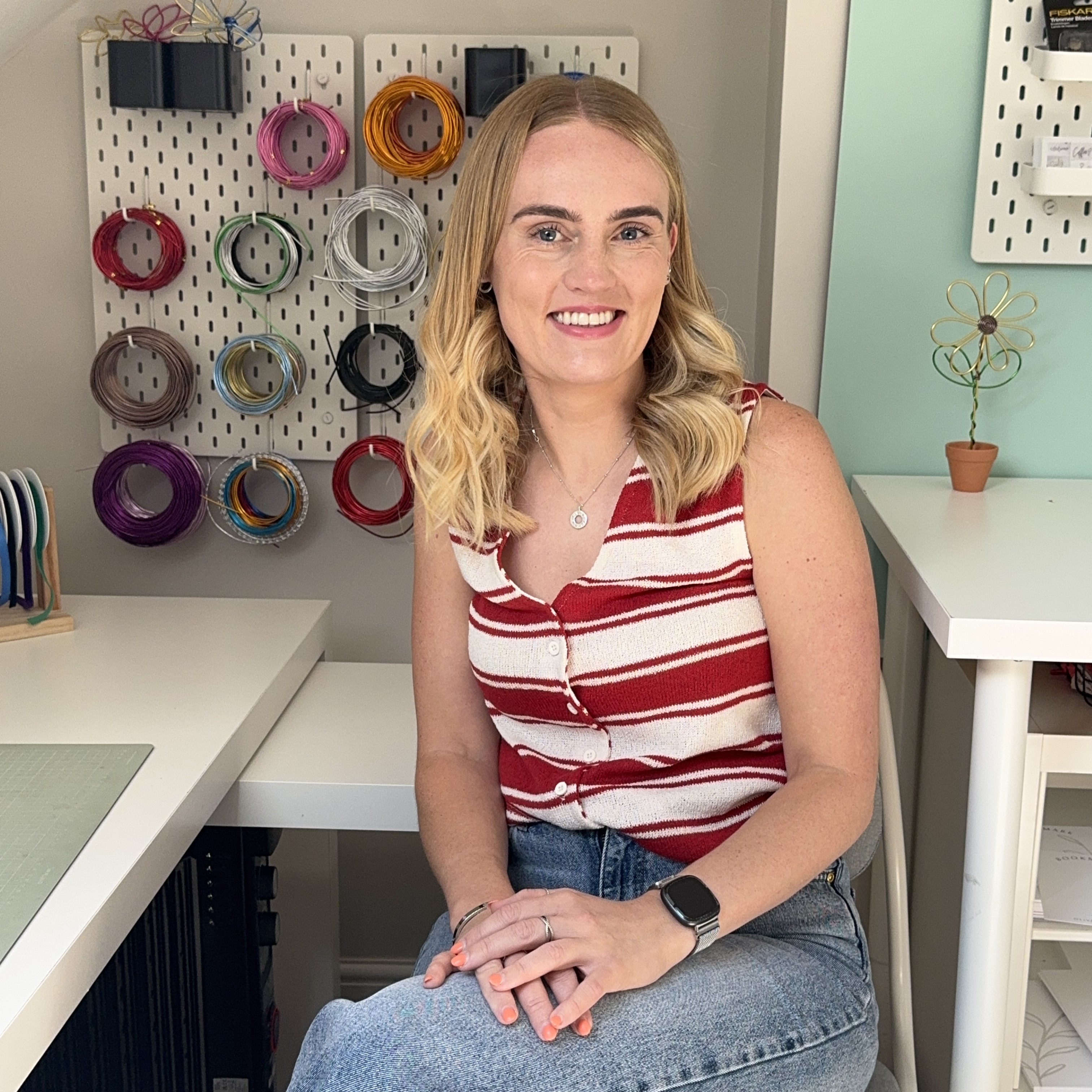 Image of founder in wire art studio