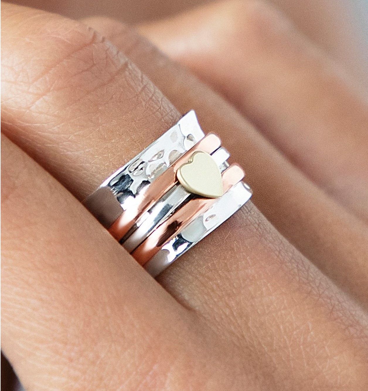 Sterling Silver Hammered ring 