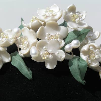 Victorian inspired Wax Flower bridal accessories the only collection of its kind in Europe!