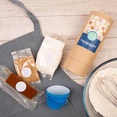 banana and coconut fudge muffin baking kit