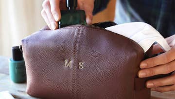 Embroidered initials washbag