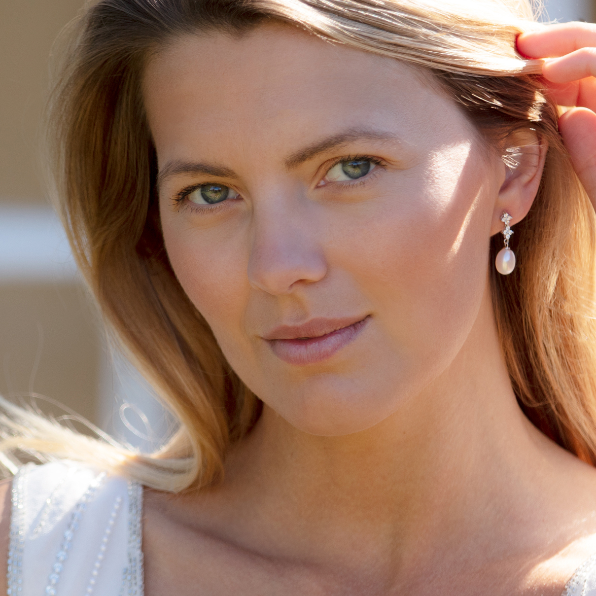 Pearl and Crystal Sterling Silver Vintage Earrings