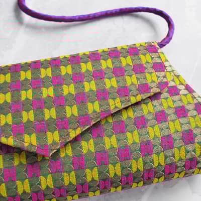 LAGOM Goa Brocade Clutch Bag Purple