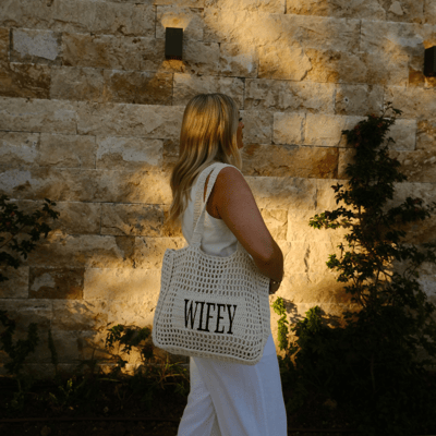 Wifey crochet beach bag