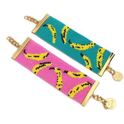 Shh by Sadie hand beaded cheetah earrings