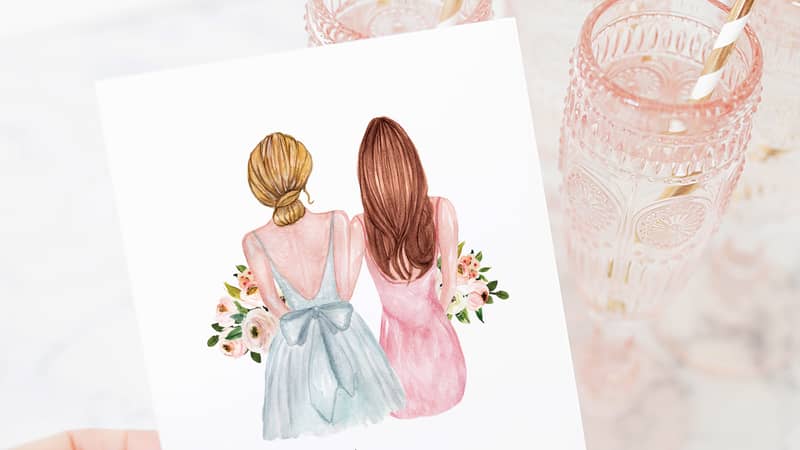 A customisable Bridesmaid Proposal Card