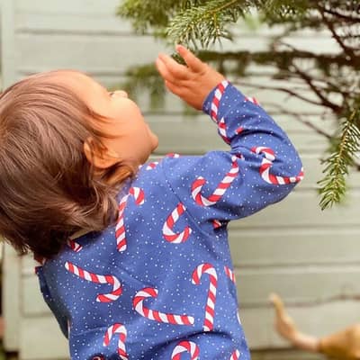 Blue Candy Canes Lightweight Sweater