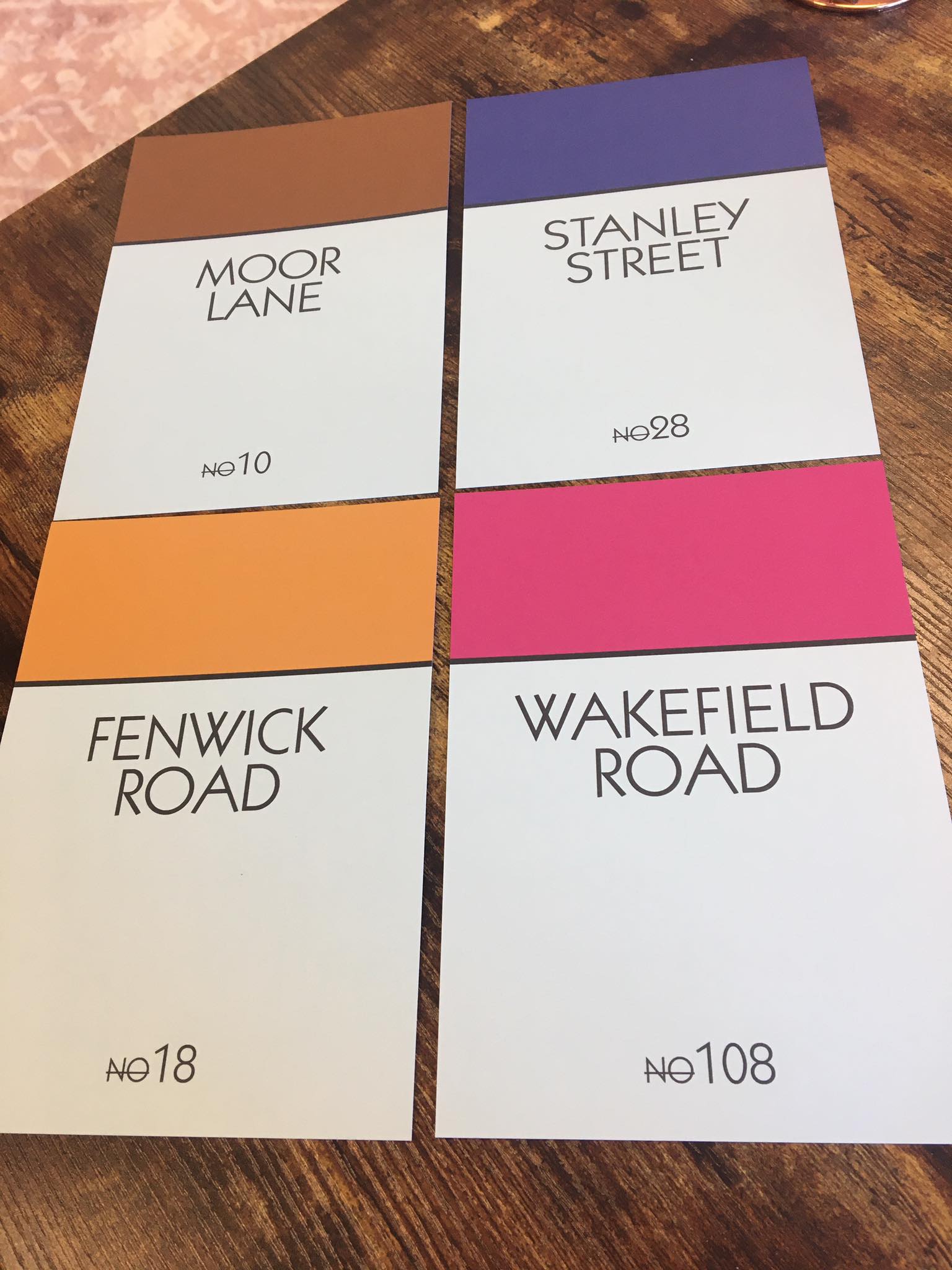 Custom Monopoly Inspired Wall Prints- can be personalised with your street name/house number & colour of your choice!