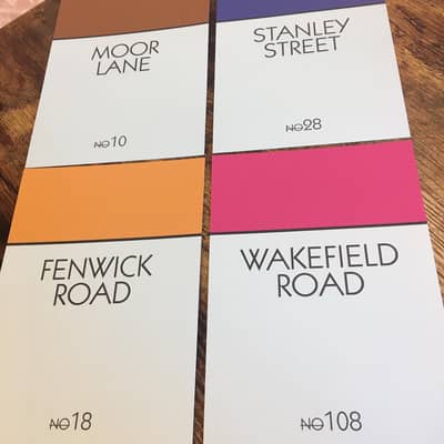 Custom Monopoly Inspired Wall Prints- can be personalised with your street name/house number & colour of your choice!