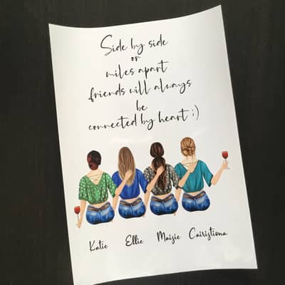 Best Friend personalised A4 print .