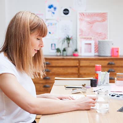 Lottie at work in her studio